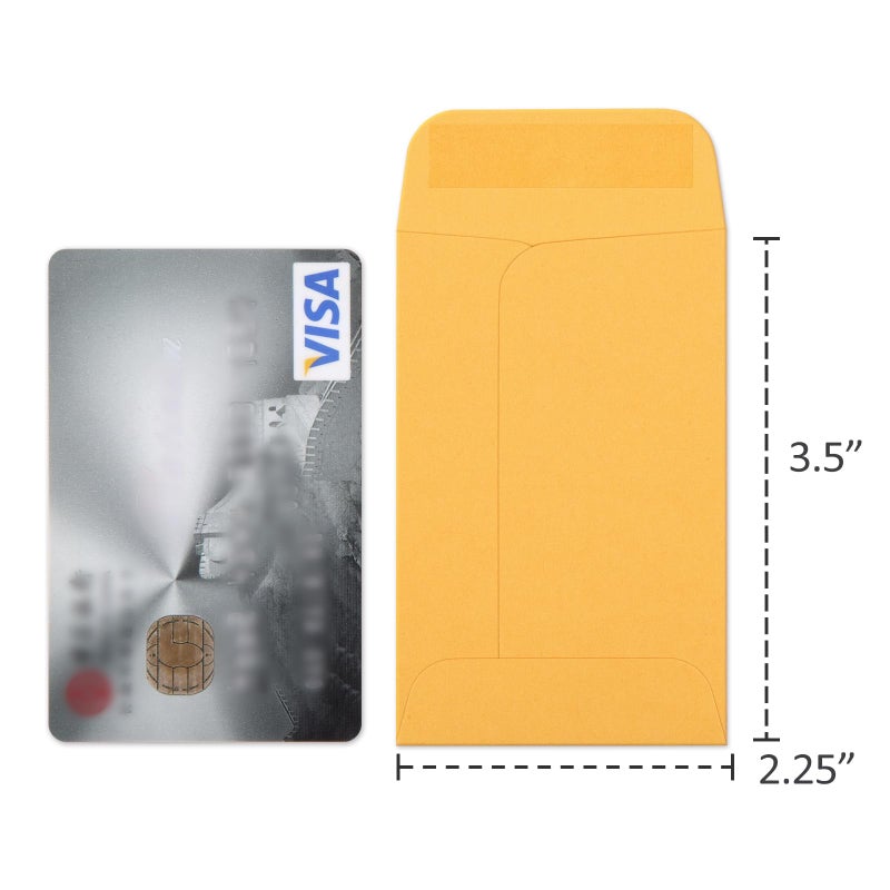 ValBox أظرف العملات ValBox رقم 1 2.25x 3.5 أظرف أجزاء صغيرة مع لسان لاصق للاستخدام في المنزل أو الحديقة أو المكتب، أظرف بذور كرافت بنية 1000 في العلبة - Image 2